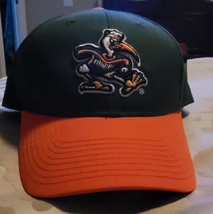MIAMI HURRICANES GREEN & ORANGE LOGO BASEBALL CAP/HAT